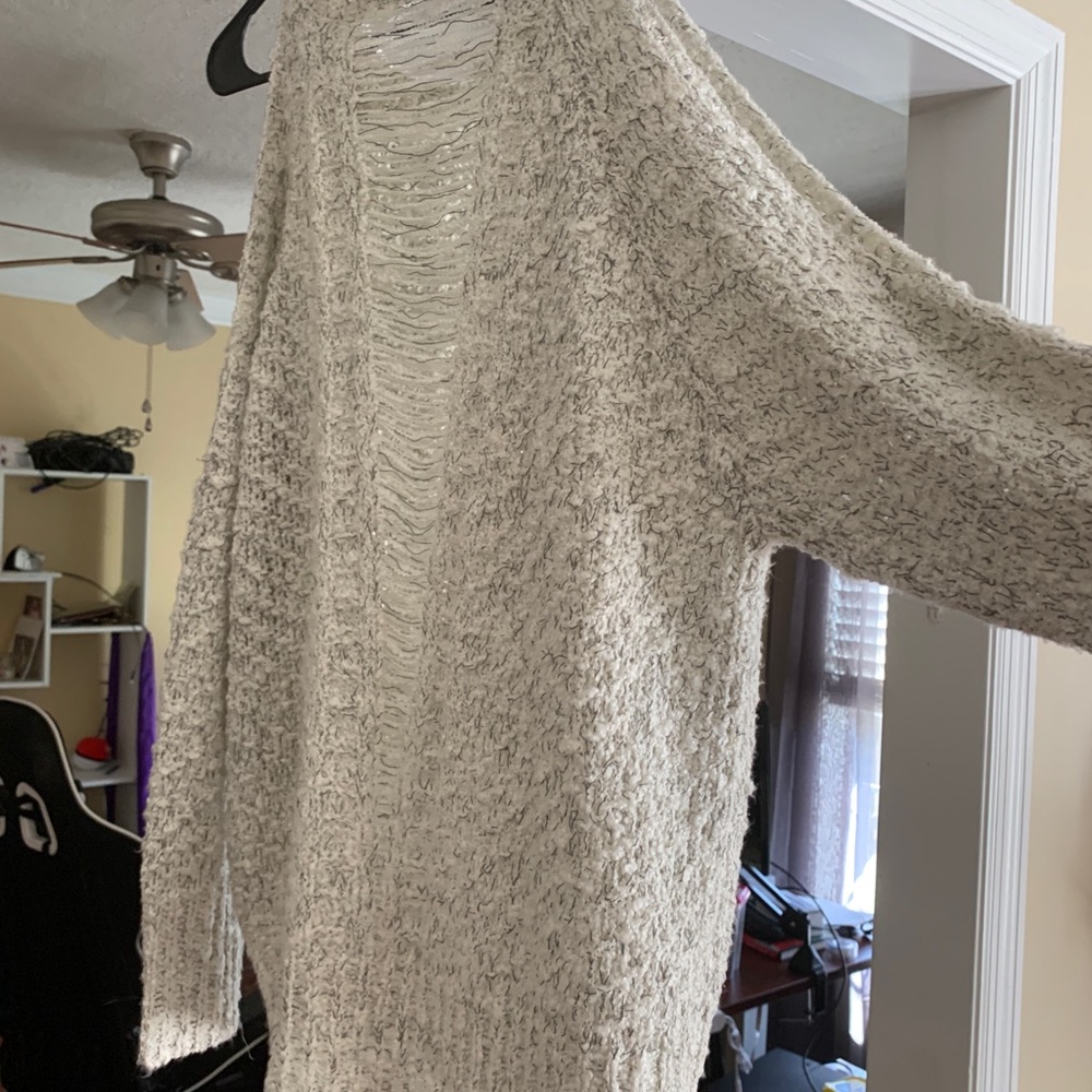 Super cozy cold shoulder sweater